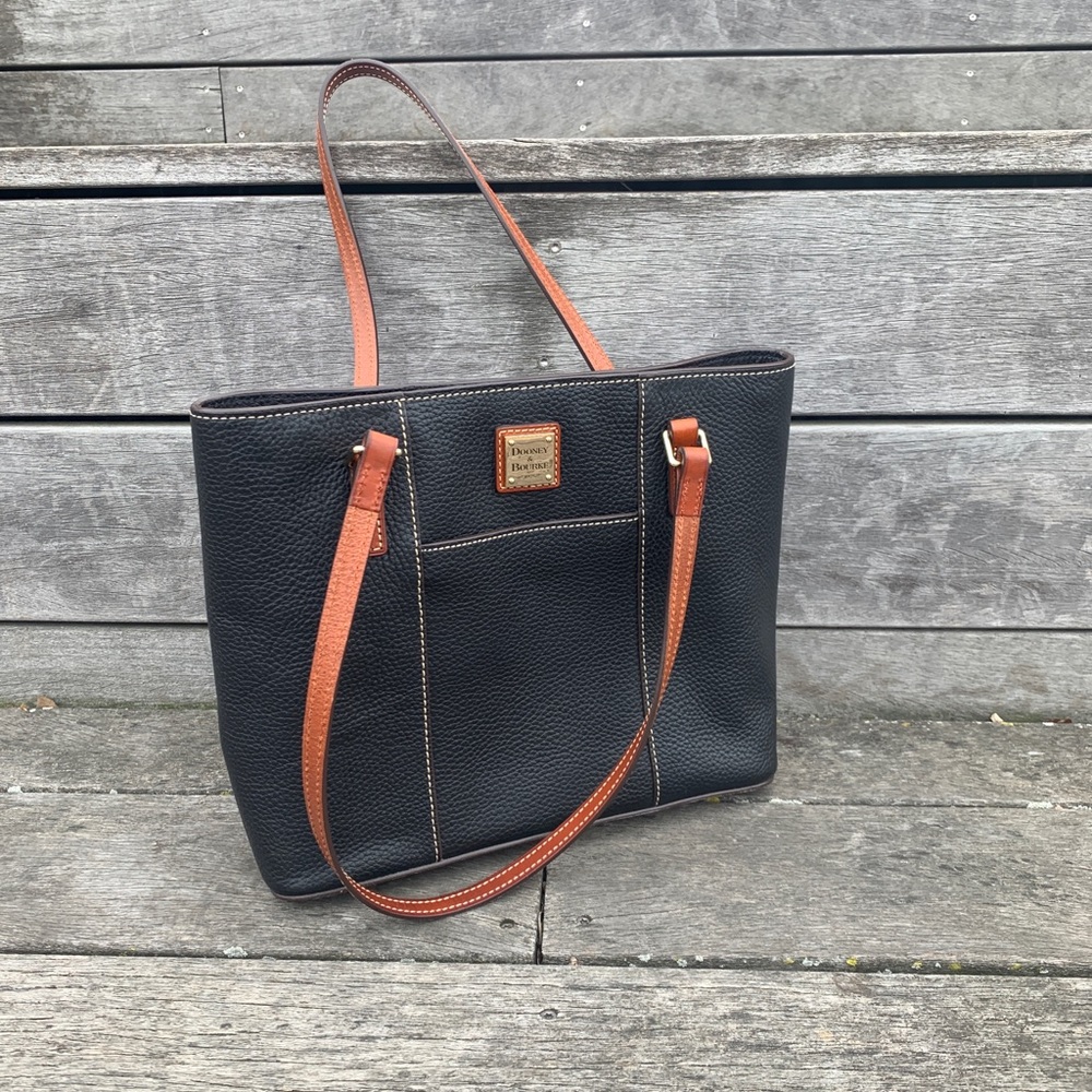 Dooney & Burke navy blue leather bag.